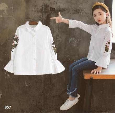 baju kemeja anak perempuan putih